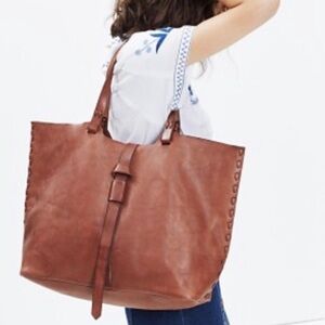 Madewell Marin Tote Bag Large Leather Bag Zipper Pocket Shoulder Western Boho